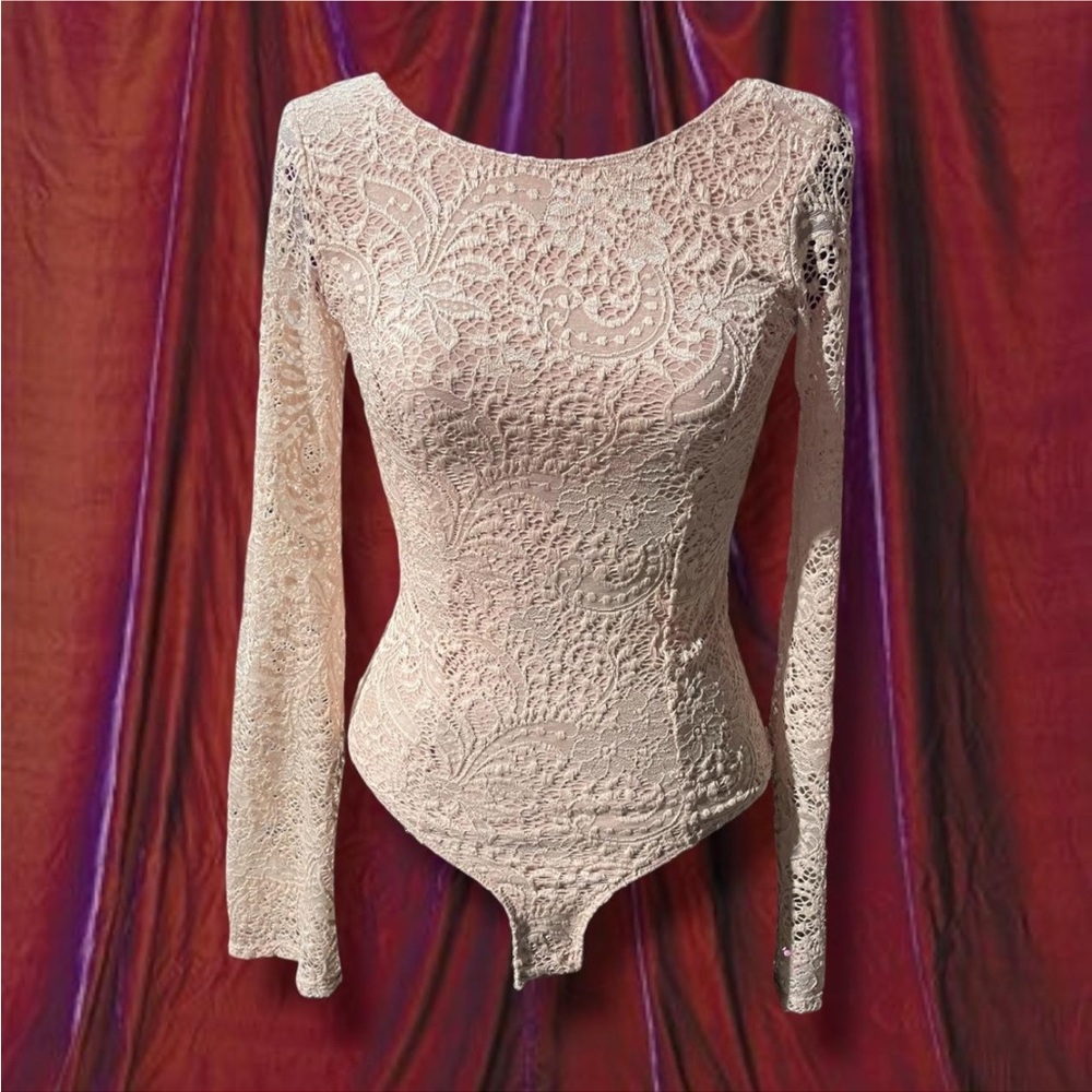 Y2K Lace Bell Sleeve Bodysuit | Miss Chievous Cream Boho Fairy Top